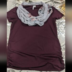 Women's Businesscasual Fashion Blouse Top Floral Scarf Coquette